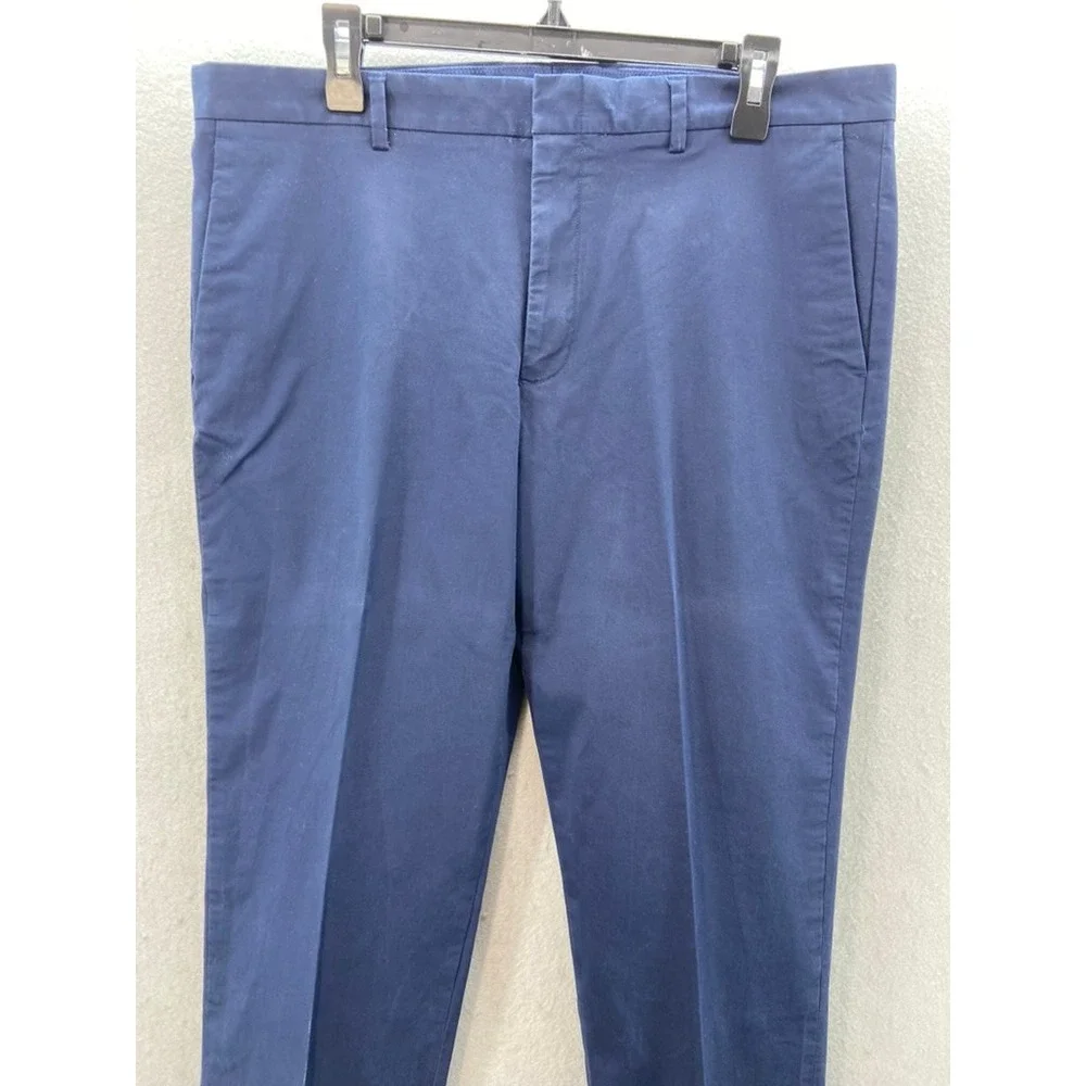 J by J. Crew Chino Pants Mens 36x34‎ Blue Thompson Stretch Flat Front Trousers